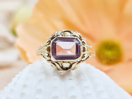 Vintage Ring Amethyst 585 14 KT Gold