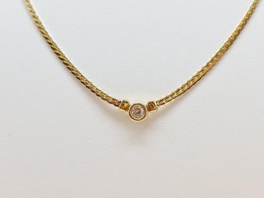 Kette Collier Zirkonia 375 9 KT Gold