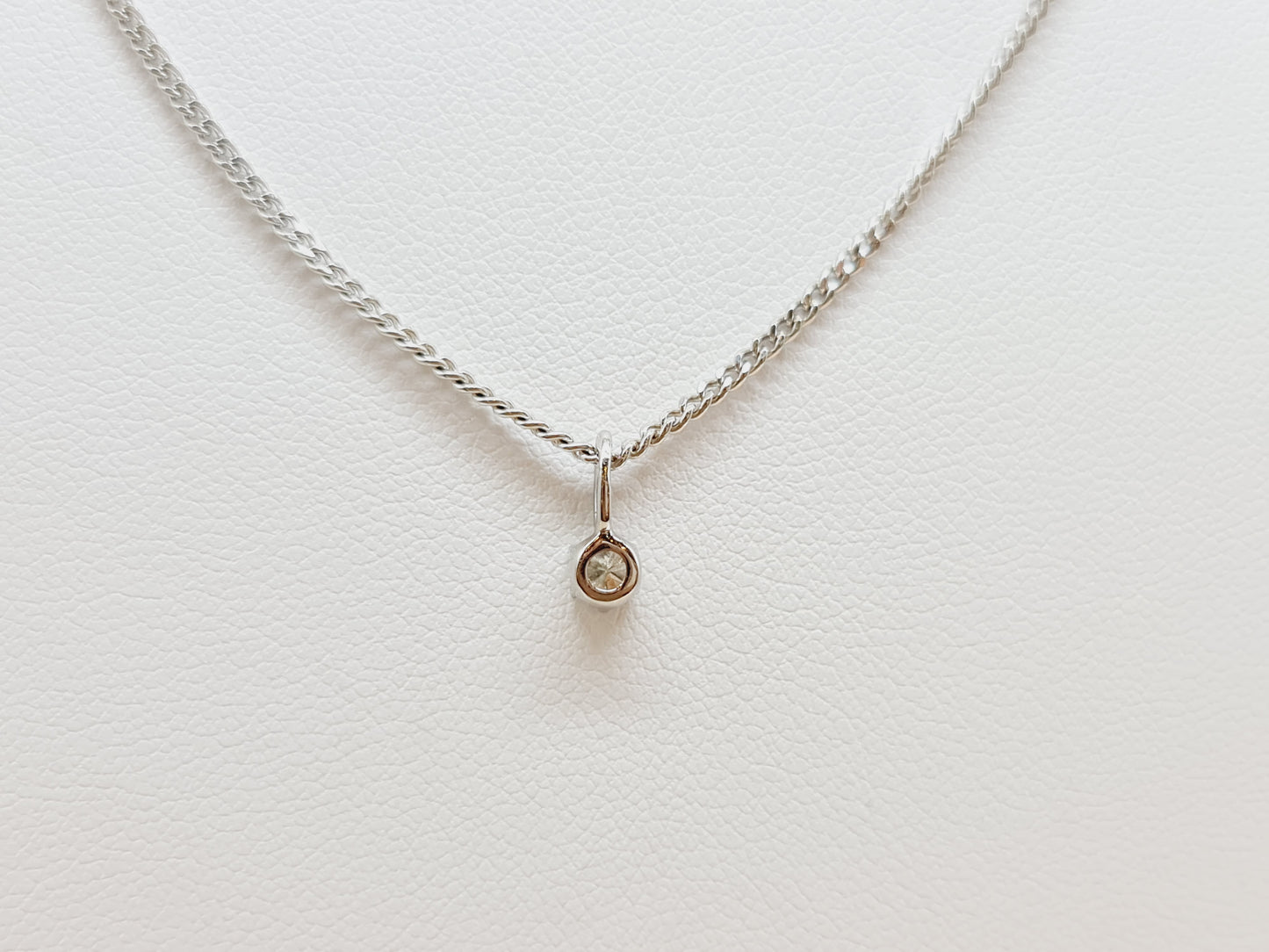 Kette Collier Solitär Brillant 585 14 KT Weißgold