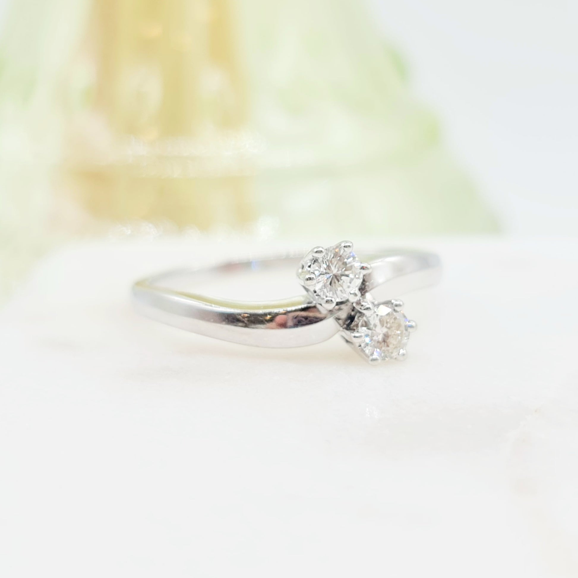 Brillantes Duett - Wertvoller Toi et Moi Ring mit Diamanten aus 585 14 KT Weißgold Gr. 58